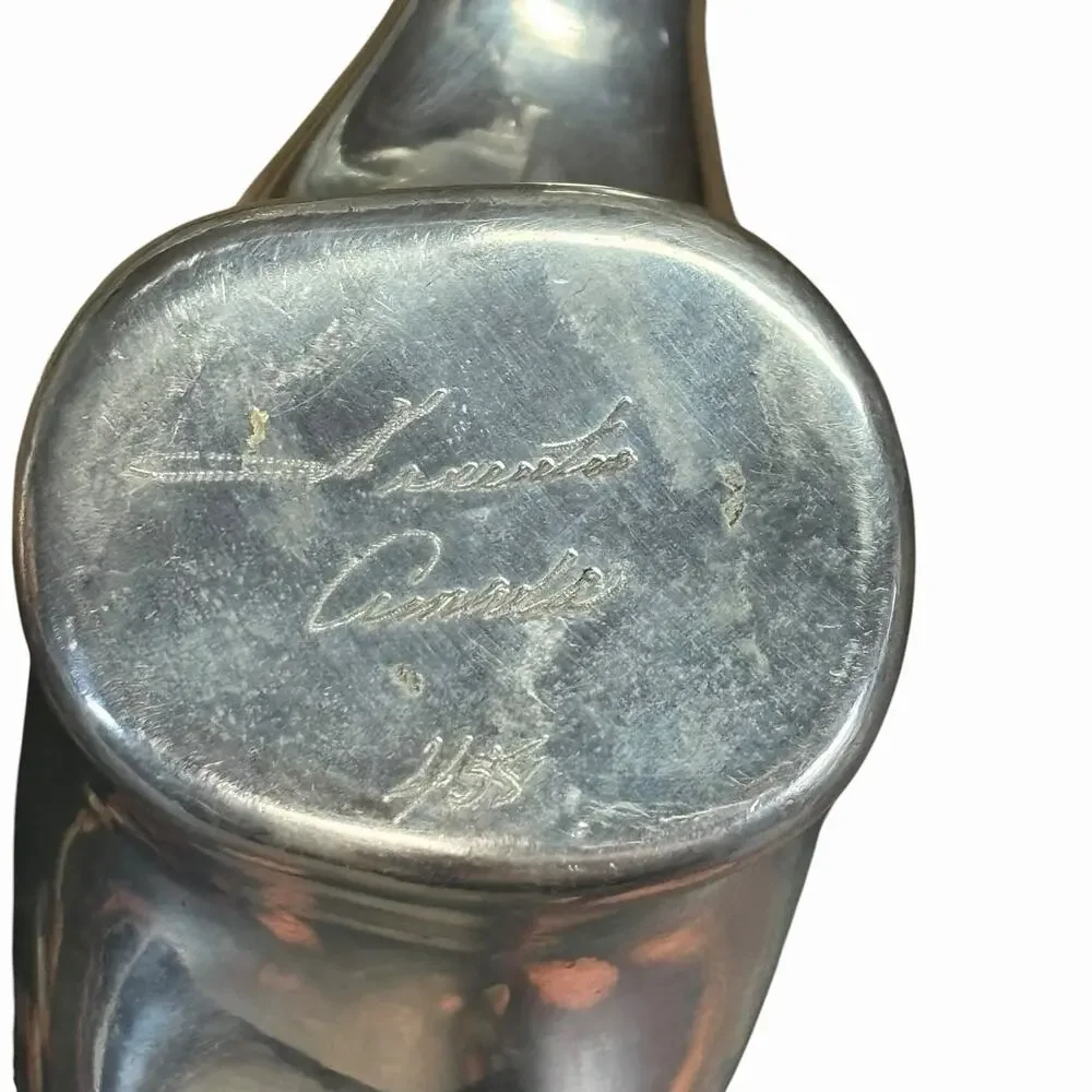 Vintage Hoselton Canada Abstract Aluminum Duck Sculpture Signed #458 MCM